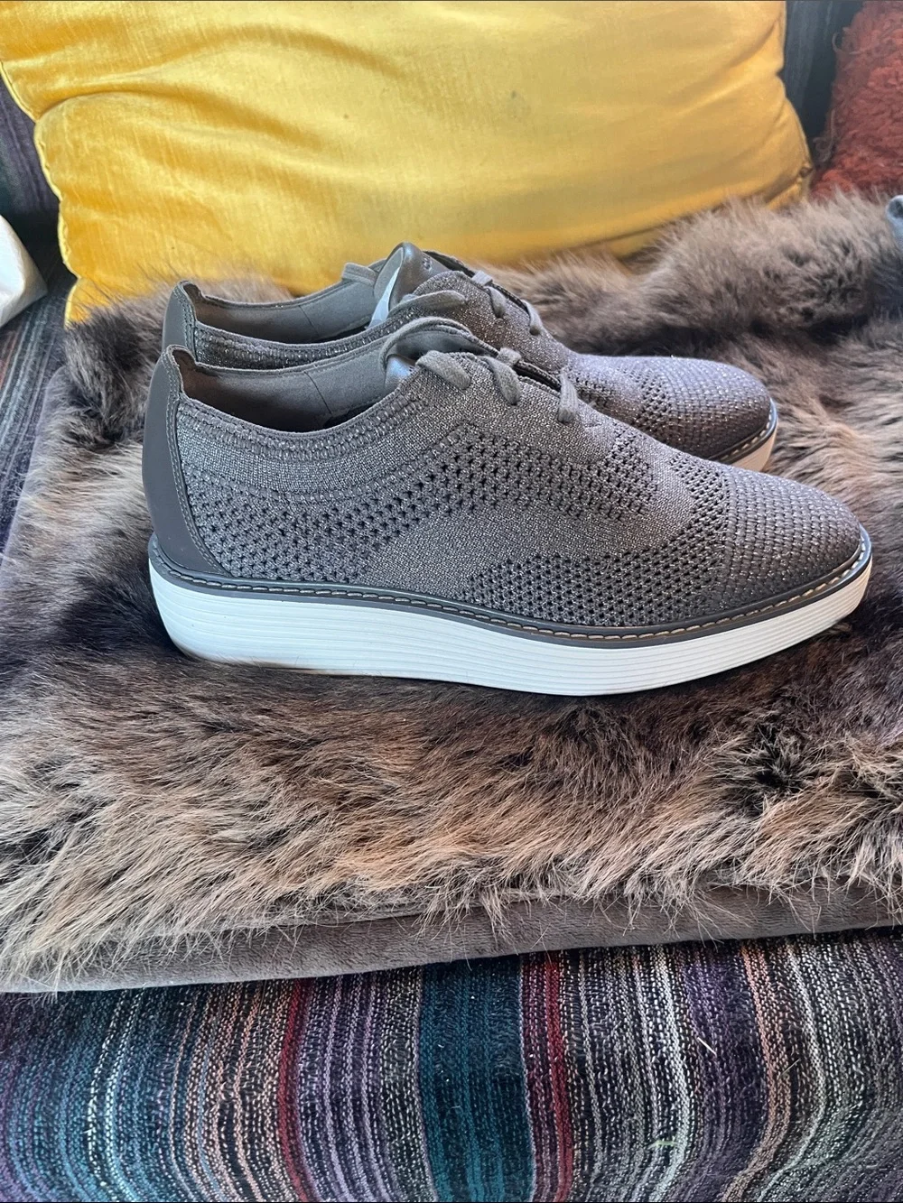 Cole Haan Grey Knit Oxford with White Sole